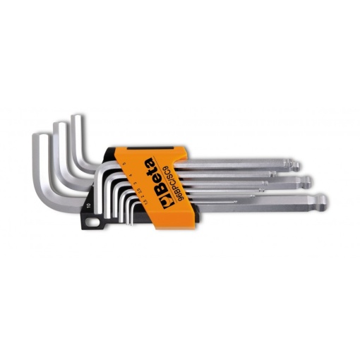 Set de 9 chei imbus în L Beta, cu cap sferic 96BPC/SC9, 1,5 - 10 mm