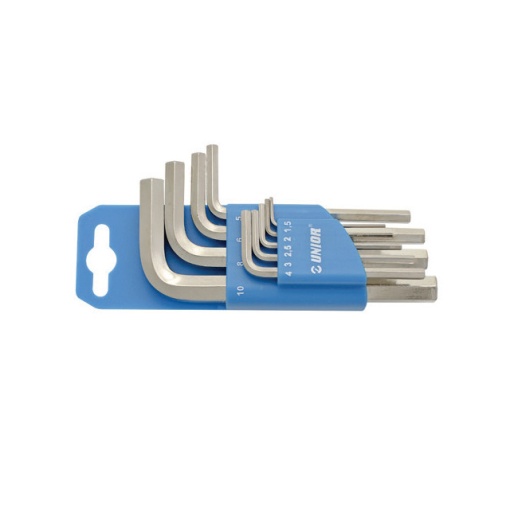 Set de 9 chei locas hexagonal in suport de plastic Unior 1,5-10 mm
