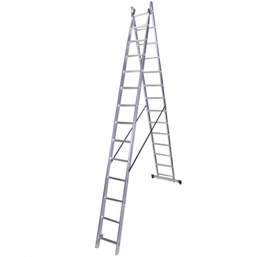 STR217 Scara dubla aluminiu, 2×17 trepte, 467 cm