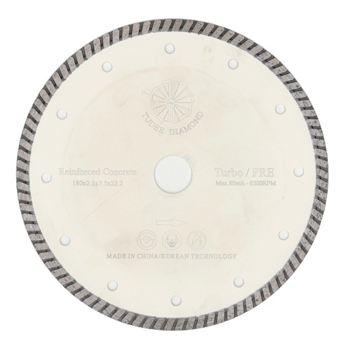 Tudee Disc diamantat debitare beton armat, premium, 180x22.2x7.5x2.2mm