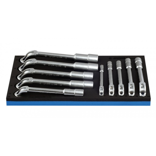964/18BSOS Set de capete cu chei inelare dublu cotite in modul SOS / 10 piese - 621074 8-19 mm