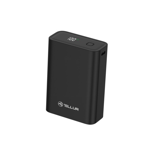 Baterie externă Tellur Compact Pro PD702 20000mAh QC3.0 22.5W + PD20W, LCD display, negru