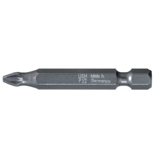 Bit hexagonal USH 1/4” DIN 3126 – Forma E 6,3 – profil Pozidriv lung PZ 2