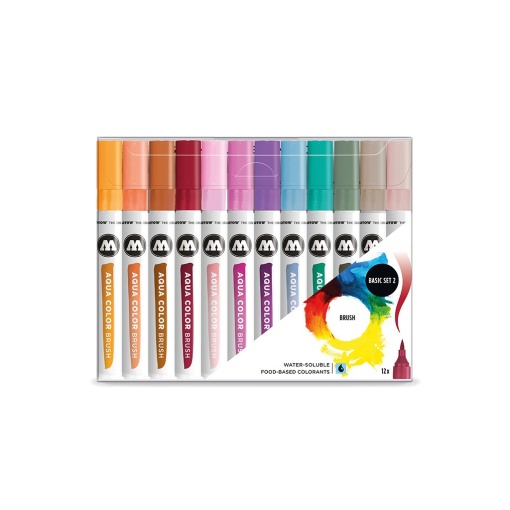Brush Pen Molotow Aqua Color Basic2 12 buc/set