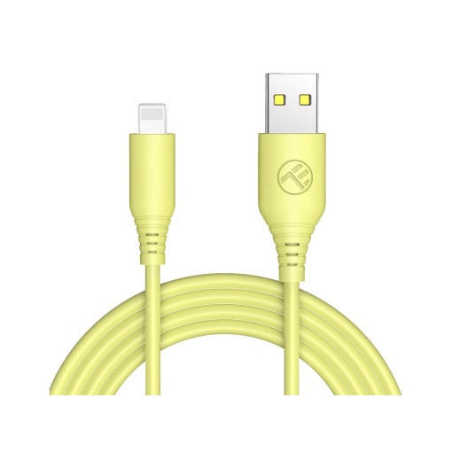 Cablu silicon Tellur USB to Lightning, 3A, 1m, galben