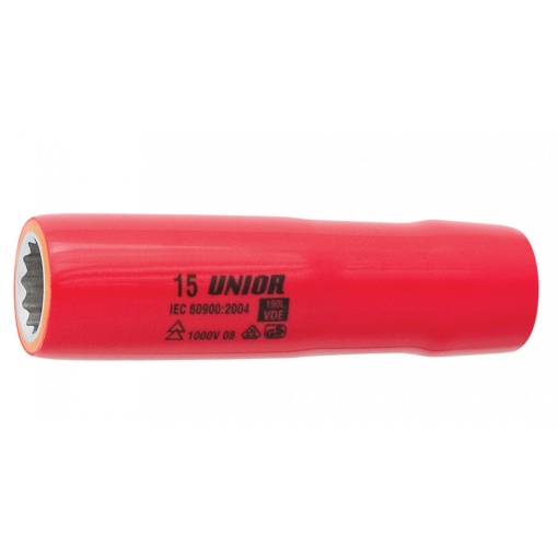 Cap cheie tubulara lunga Unior 190/2LVDEDP 1/2" izolat la 1000 V, DIM 16 mm