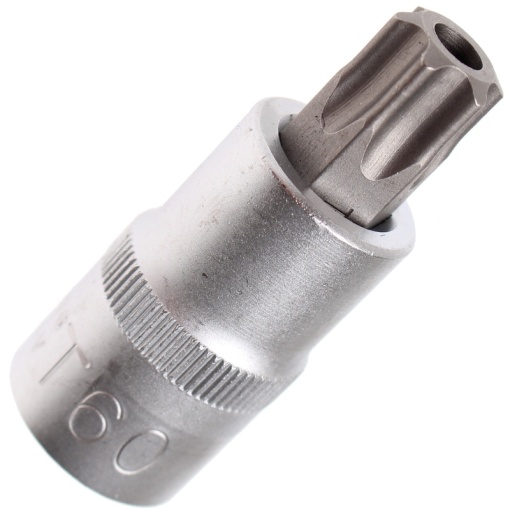 Capat cheie tubulara 1/2" cu varf Torx cu gaura TT60, lungime 100 mm
