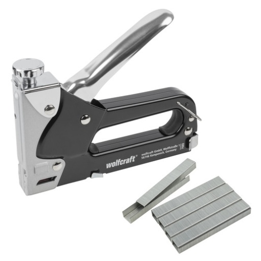 Capsator manual 7 + 100 capse Wolfcraft 7089000, pentru capse tip 053 de la 4 - 14 mm, carcasa din metal