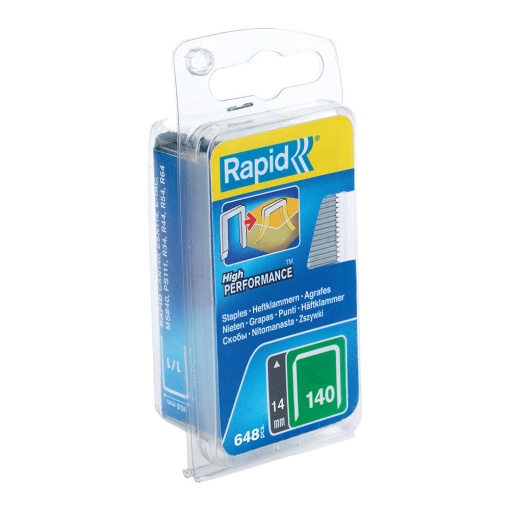Capse Rapid 140 14 mm, galvanizate, divergente, High Performance, pentru ambalaje, 648 capse blister 40109576
