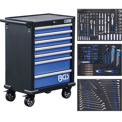 Carucior BGS pentru scule, 7 sertare, 263 scule