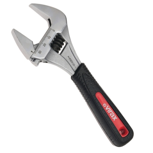Cheie reglabilă cu mâner îmbrăcat şi deschidere largă 1.1/2 " , 39 mm Virax