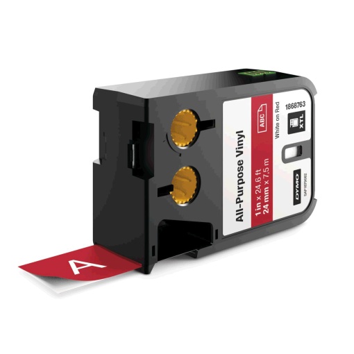 Etichete industriale vinil 24mm x 7m alb rosu DYMO XTL 1868763
