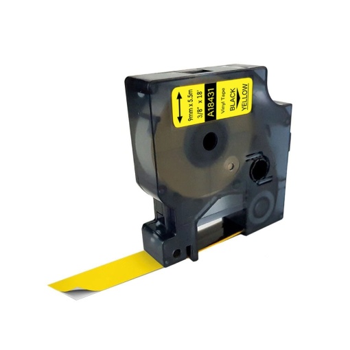 Etichete vinil galben 9mm x 5.5m compatibile Dymo 18431
