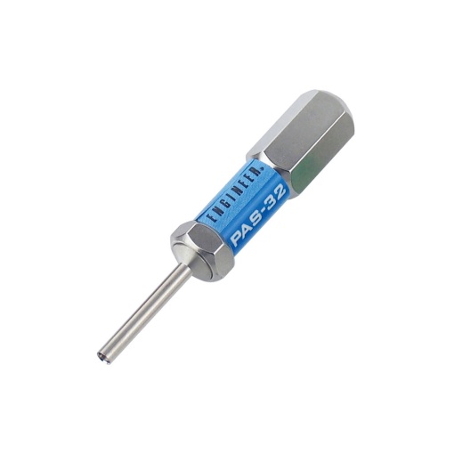 Extractor conectori si prize Engineer PAS-32, cu arc interior, O interior 2.4 mm, O exterior 2.9 mm, lungime 62 mm, inel recunoastere albastru, otel inox