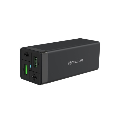Încărcător priză Tellur PDHC2 65W (2xPD 2xQC3.0), EU,UK,US, negru