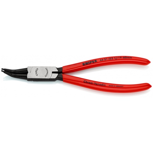 KNIPEX 44 31 J22 clește pentru inele de siguranță pentru inele interioare cu alezaje angular la 45° acoperite cu plastic vopsit negru 180 mm