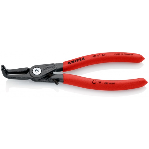 KNIPEX 48 41 J21 clește de precizie pentru inele de siguranță pentru inele interioare cu alezaje acoperit cu material plastic aderent bonderizat în culoarea gri 165 mm
