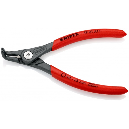 KNIPEX 49 21 A11 clește de precizie pentru inele de siguranță pentru inele exterioare pe axuri acoperit cu material plastic aderent bonderizat în culoarea gri 130 mm