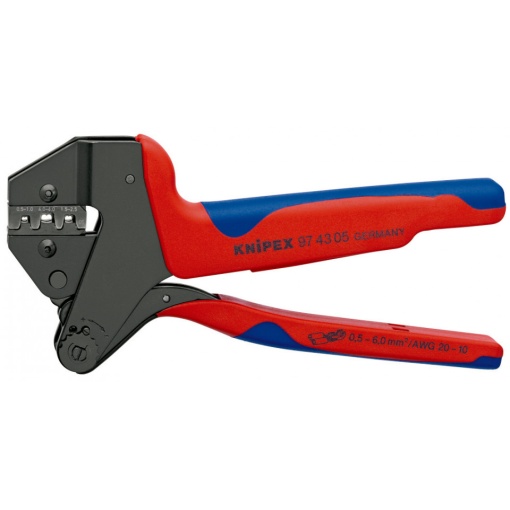 KNIPEX 97 43 05 clește de sertizare pentru adaosuri de sertizare interschimbabile cu manşoane multicomponent brunat 200 mm