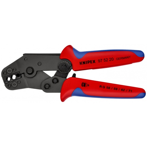 KNIPEX 97 52 20 Clește de sertizat varianta scurtă cu manşoane multicomponent brunat 195 mm