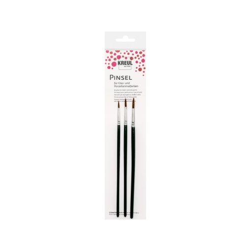 KREUL Brushes for Glass & Porcelain paint 3/set