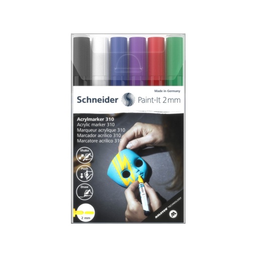 Marker cu vopsea acrilică Paint-It 310 2 mm Schneider 6 buc/set1