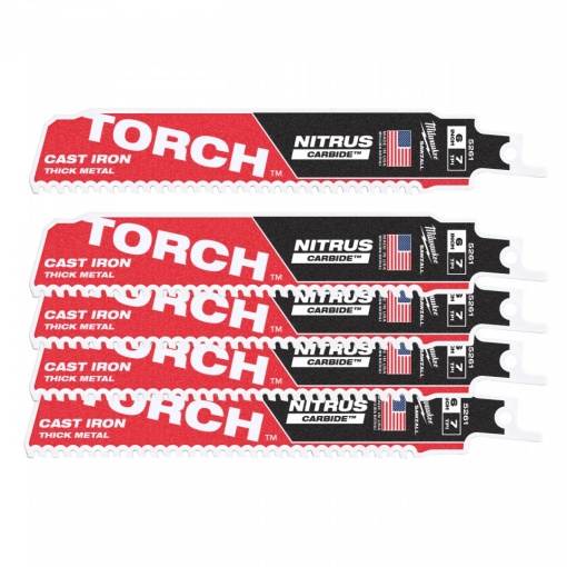 Metal: Pânze Heavy duty TORCH™ NITRUS CARBIDE™ Milwaukee (Lungimea pânzei (mm): 150) - 5 bucati