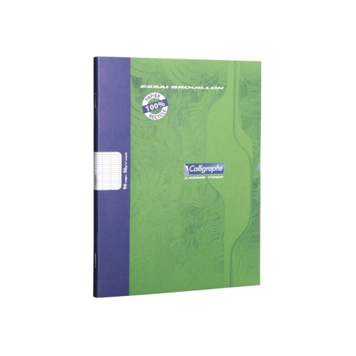 Notebook A5+ (17 x 22), capsat, hârtie reciclată, 48 file Calligraphe 7000, liniatură franceză