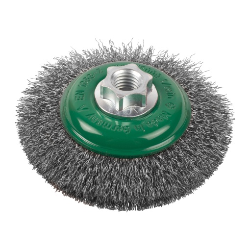 Perie conica ondulata Milwaukee M14, 100x10mm, inox, 0.35mm