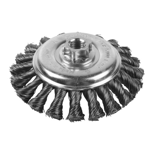 Perie conica rasucita Milwaukee M14, 115x12mm, otel, 0.5mm