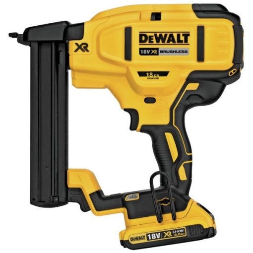 Pistol de batut capse Dewalt DCN681D2, cu 2 acumulatori Li-Ion 18 V/2.0 Ah , 12-38 mm, capacitate magazie 110 buc