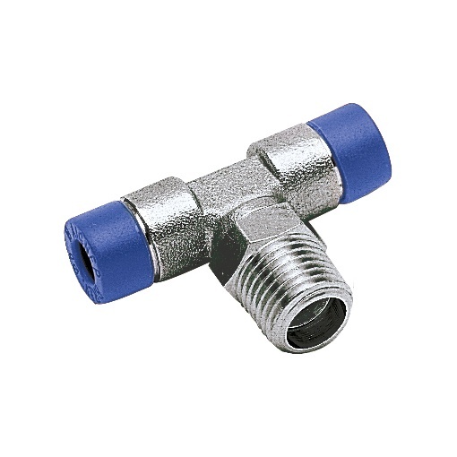 Racord automat push-in dublu Fiac tip T cu filet 1/8", pentru furtun de 6mm