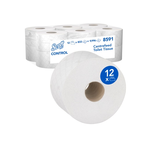 Rolă hârtie igienică derulare centrală Kimberly-Clark, 2 straturi, 204 m, 12 role/set