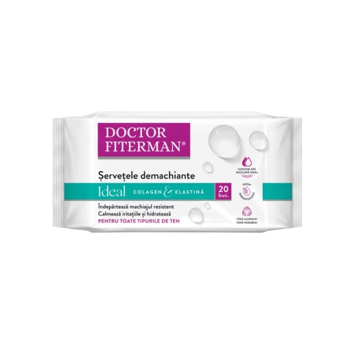 Șervețele demachiante Colagen Elastina Ideal 20 buc/pachet