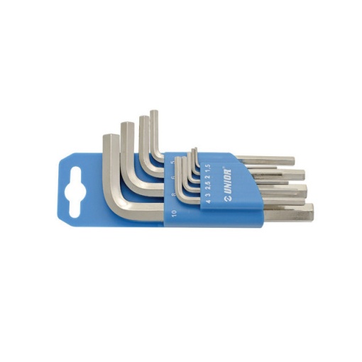 Set 10 chei locas hexagonal in suport de plastic Unior 1,5-12 mm