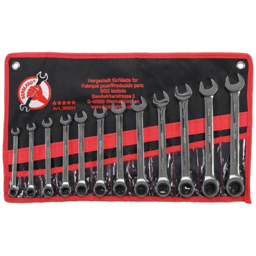 Set 12 chei combinate cu clichet BGS 8 - 19 mm