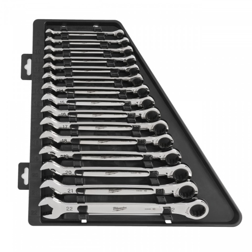 Set 15 chei combinate cu clichet Milwaukee MAX BITE™ Milwaukee 8-22 mm