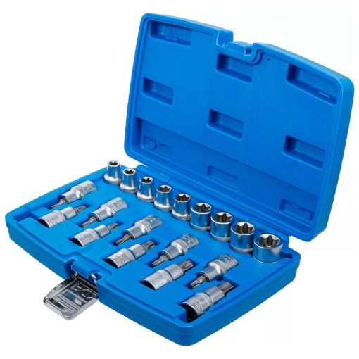 Set 19 piese BGS varfuri + chei stelate torx-negativ, 19 bucati, 1/2"