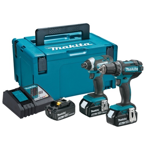 Set 2 masini Makita DDF482Z + DTD152Z + 3 acumulatori 18V 3.0Ah + incarcator rapid DC18RC + valiza Makpac tip 3