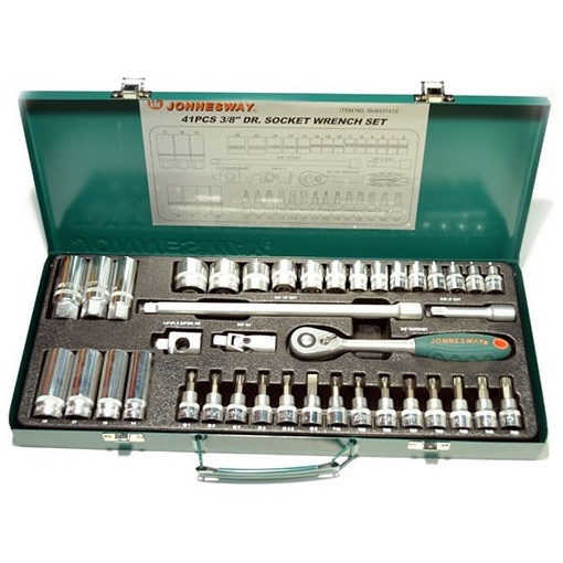 Set 41 piese in cutie tubulare Jonnesway 3/8" 6-24 mm