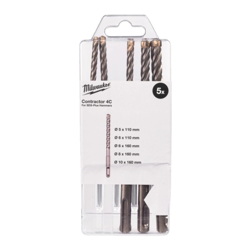 Set 5 burghie SDS-Plus MILWAUKEE Contractor 4C 5-10 mm