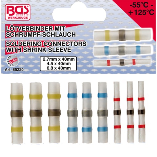 Set 9 conectori BGS termocontractibili pentru lipire