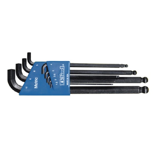 Set de 9 chei locas hexagonal lungi cu cap sferic, varianta Stubby in suport de plastic EKLIND 1,5-10 mm