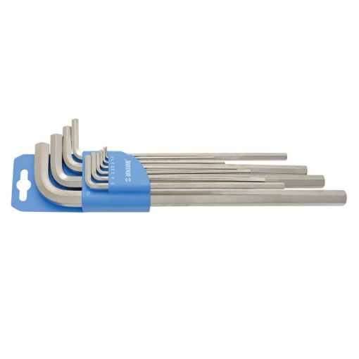 Set de 9 chei locas hexagonal lungi in suport de plastic Unior 1,5-10 mm