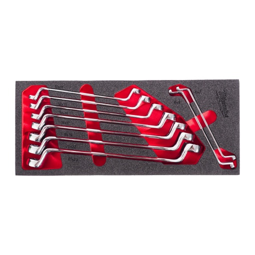 Set inserție spumă 9 chei inelare cu cot 6-23 mm
