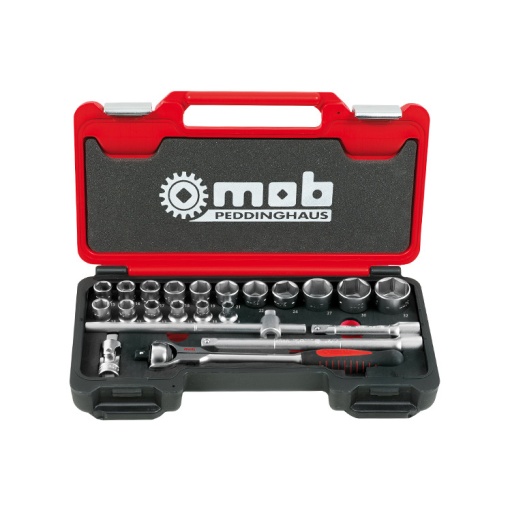 TRUSA MOB FUSION BOX MEDIU 1/2’’ ANTRENOR CU CLICHET ROTATIV - 405x225x60mm, 8-32 MM - 23 scule