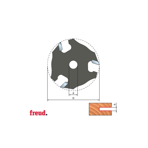 56- Freza uluc placata CMS pentru arbore Z=3, D 50.8 - 56-09908P