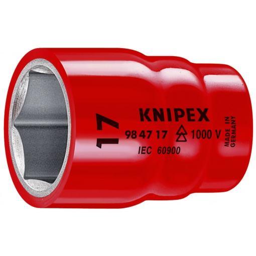 Adaos pentru cheie tubulară (bihexagonal) cu element rectangular interior Knipex de 1/2" 61 mm