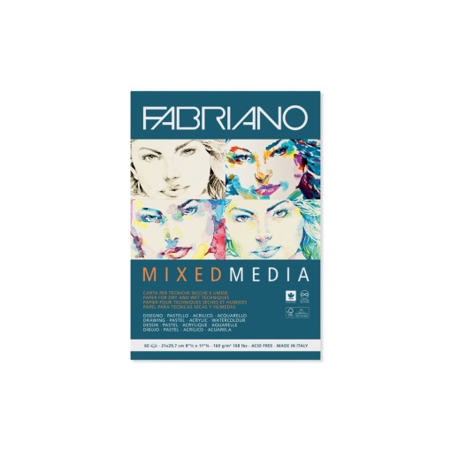 Bloc desen Mix Media, A4, 160 g, 60 file, fără spirală Fabriano