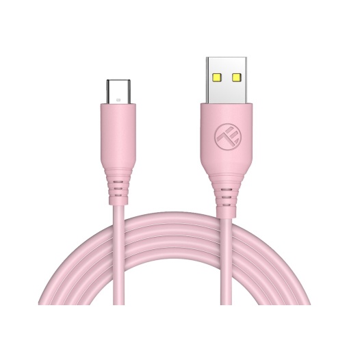 Cablu silicon Tellur USB to Type-C, 3A, 1m, roz